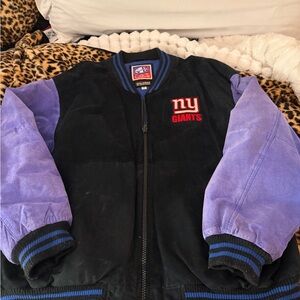 NY Giants Black & Purple Bomber Jacket - Official NFL Team Jacket
